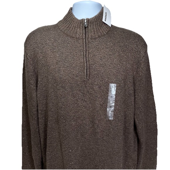 NEW Sonoma Men's Size XL Super Soft Knit 1/4 Zip Sweater Light Brown - Picture 5 of 10